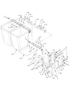 Bag, Frame And Support Diagram and Parts List for 283 190100 Cub Cadet Lawn Tractor